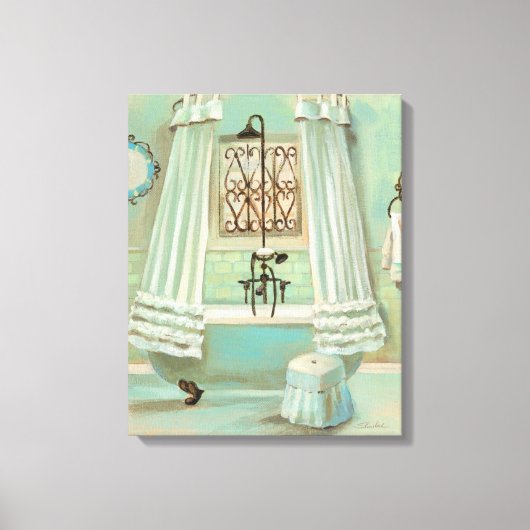 Old Fashioned Bathroom Canvas Afdruk (Voorkant)