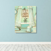 Old Fashioned Bathroom Canvas Afdruk (Insitu (Houten vloer))