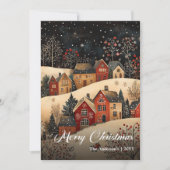 Old Fashioned Christmas Scene Editable Greeting Feestdagenkaart (Voorkant)