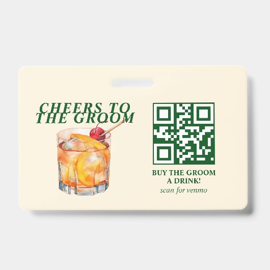 Old Fashioned Cocktail Bachelor Weekend Badge (Voorkant)