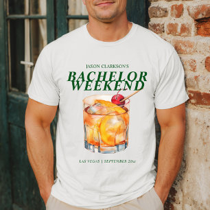 Old Fashioned Cocktail Bachelor Weekend T-shirt