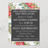 Old Fashioned Country Roos Chintz bruiloft Kaart (Voorkant / Achterkant)