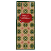 Old-fashioned Green Pine Red Lace Christmas Wijn Cadeautas (Voorkant)