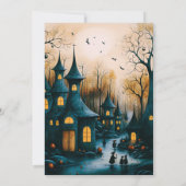 Old Fashioned Halloween Village  Halloween Kaart (Achterkant)