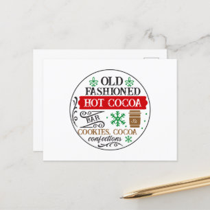 Old Fashioned Hot cacao bar Kerstmis Feestdagenkaart