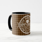 Old Fashioned Hot Cocaca Brown Checkered Mok (Voorkant links)