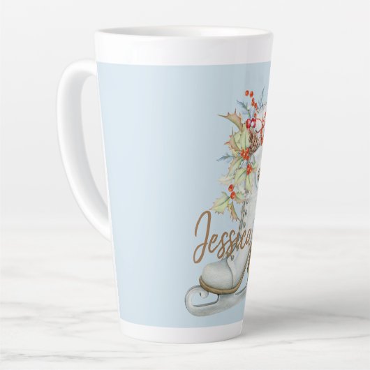 Old Fashioned Ice Schaats Personated Latte Mok (Linkerhoek)