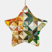 Old Fashioned Patchwork Quilt Keramisch Ornament (Voorkant)