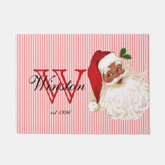Old Fashioned Santa Claus Monogram Doormat Deurmat (Voorkant)