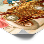 Old-Fashioned Santa Sleigh & Angels Holiday Poster (Coin)