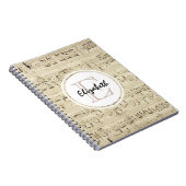 Old Fashioned Sheet Music Monogram Notitieboek (Rechterzijde)