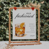 Old Fashioned Sign Signature Drink Poster