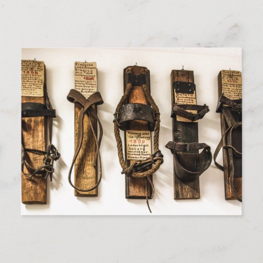 Old Fashioned Ski Time Briefkaart (Voorkant)