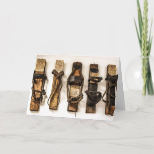 Old Fashioned Ski Time Wenskaart Kaart