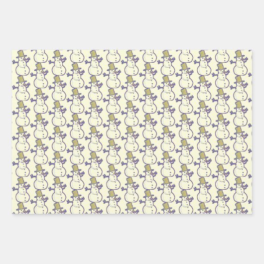 Old Fashioned Snowman Inpakpapier Vel (Voorkant)