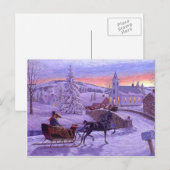 Old Fashioned Vintage Kerstmis Feestdagenkaart (Voorkant / Achterkant)