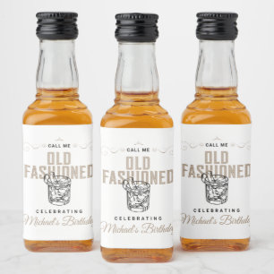 Old Fashioned Whiskey Bourbon Verjaardagsfeest Likeurfles Etiket
