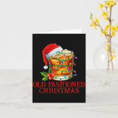Old Fashioned Whiskey Christmas Funny Bourbon Tail Kaart (Gele Bloem)
