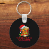Old Fashioned Whiskey Christmas Funny Bourbon Tail Sleutelhanger (Voorkant)