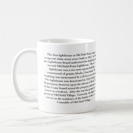 Old Field Point Lighthouse, New York Mug (Gauche)