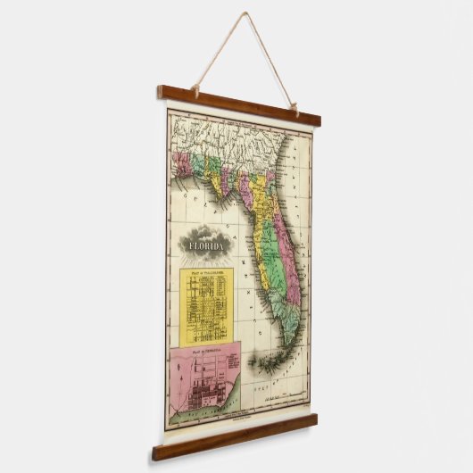 Old Florida Map Hangend Wandkleed (Gebogen)
