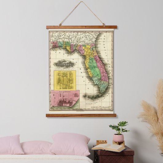 Old Florida Map Hangend Wandkleed (Slaapkamer)