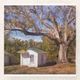 Old Florida Rustic Motel Cabins langs de weg Glazen Onderzetter