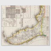 Old Florida & Tallahassee Map (1845) Sunsh Cadeaupapier (Vlak)