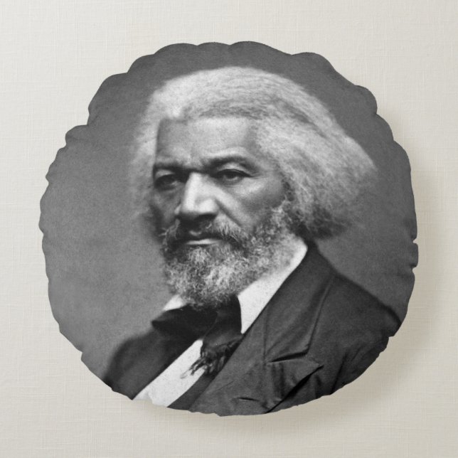 Old Fr3d3rick Bailey Douglas Afro-Amerikaanse held Rond Kussen (Voorkant)
