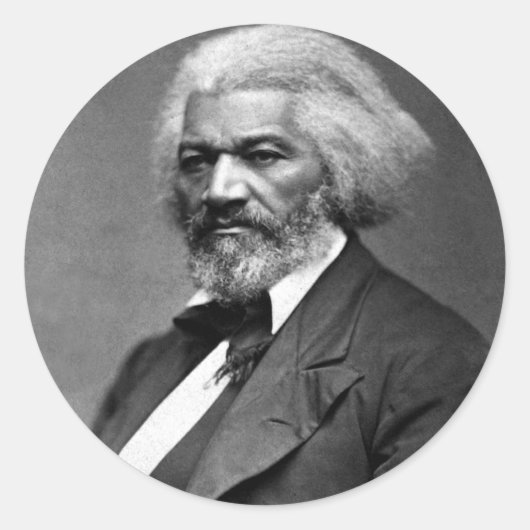 Old Fr3d3rick Bailey Douglas Afro-Amerikaanse held Ronde Sticker (Voorkant)