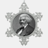 Old Fr3d3rick Bailey Douglas Afro-Amerikaanse held Tin Sneeuwvlok Ornament (Voorkant)