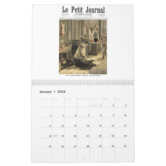 Old French Crime Calendar Kalender (Jan 2026)