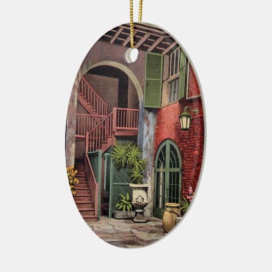 Old French Quarter House Keramisch Ornament (Links)