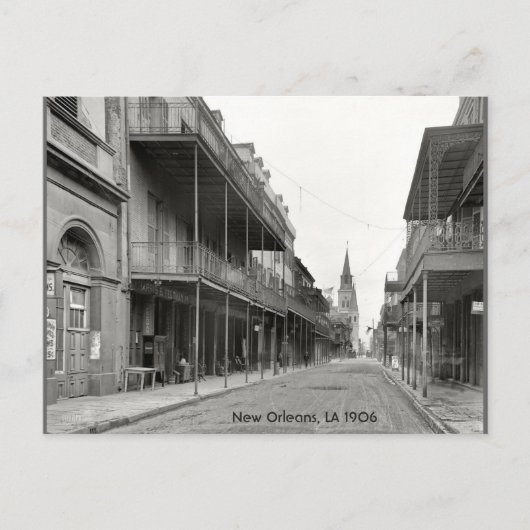 Old French Quarter Street 1906 Briefkaart (Voorkant)