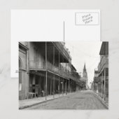 Old French Quarter Street Briefkaart (Voorkant / Achterkant)