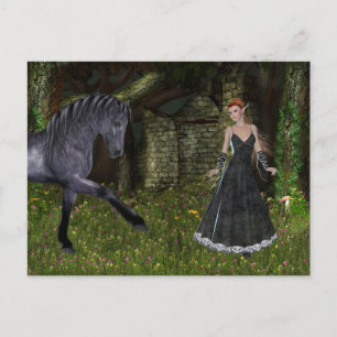"Old Friends" ~ An Elf & Black Horse Series Briefkaart