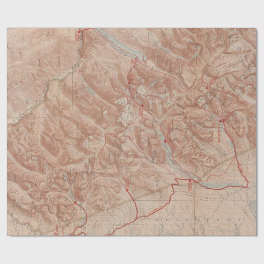 Old Glacier National Park Map (1914) Cadeaupapier (Vlak)