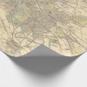 Old Glasgow Scotland Map (1912) Glaschu Cadeaupapier (Hoek)