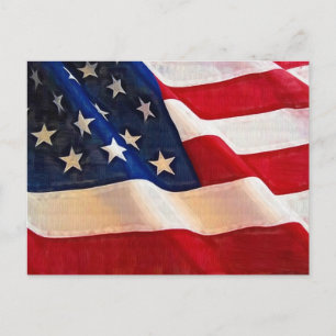 Old Glory American Flag Ripples Briefkaart