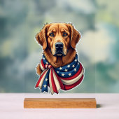 Old Glory Golden Retriever Vintage Shirt 2 Acryl Bord (Neutraal)