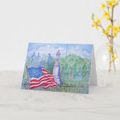 Old Glory wappert voor vrijheid Kaart (Gele Bloem)