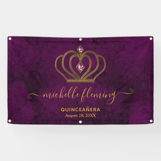 Old Gold Elegance Quinceañera Spandoek (Horizontaal)