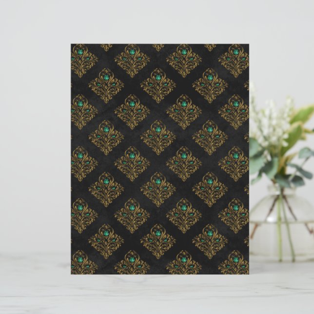 Old Gold Emerald Français scrapbook Papier (Debout devant)