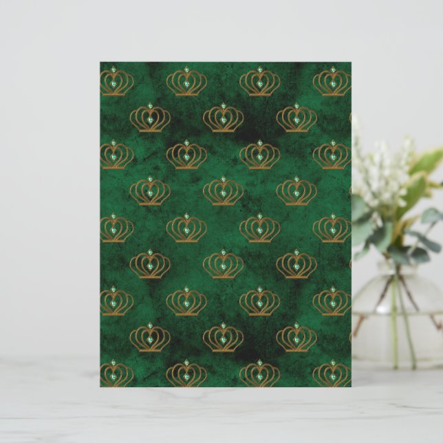 Old Gold Emerald Français scrapbook Papier (Debout devant)