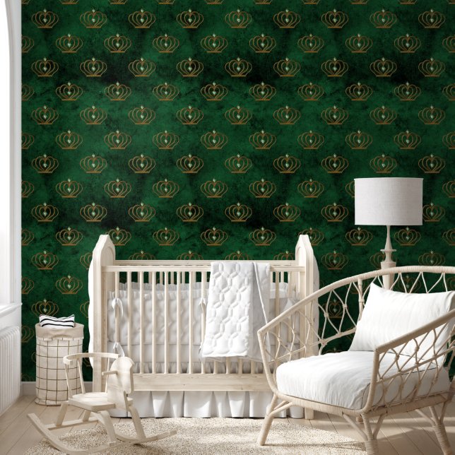 Old Gold Emerald Frans  Behang (Kinderen)
