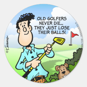 Old Golfer Ronde Sticker