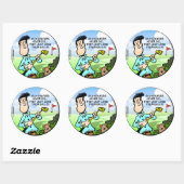 Old Golfer Ronde Sticker (Vel)