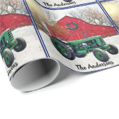 Old Green Tractor kerst   Cadeaupapier (Rol Hoek)