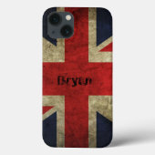 Old Grunge British Flag iPhone 13 Coque (Verso)