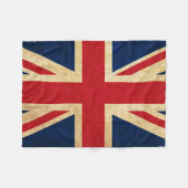 Old Grunge United Kingdom Flag Union Jack Fleece Deken (Voorkant (Horizontaal))
